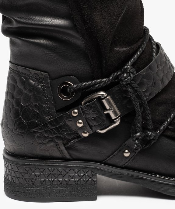 Bottes femme unies style motard à brides fantaisie vue6 - GEMO (CASUAL) - GEMO