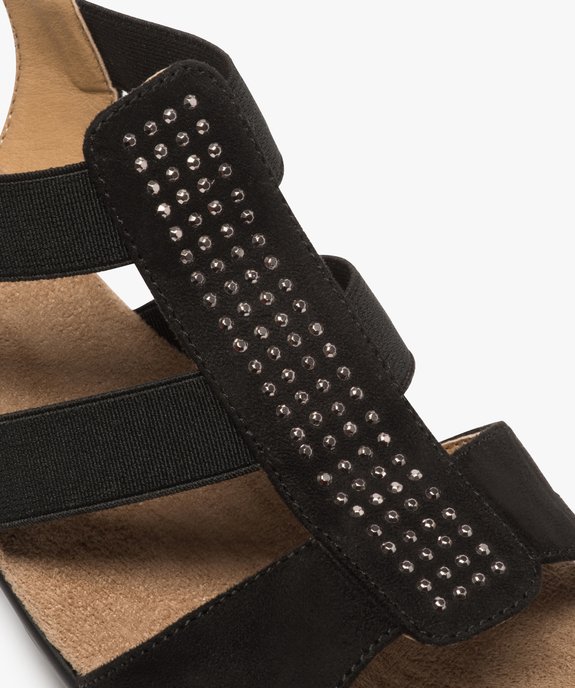Sandales femme confort à strass et talon compensé vue6 - GEMO (CONFORT) - GEMO