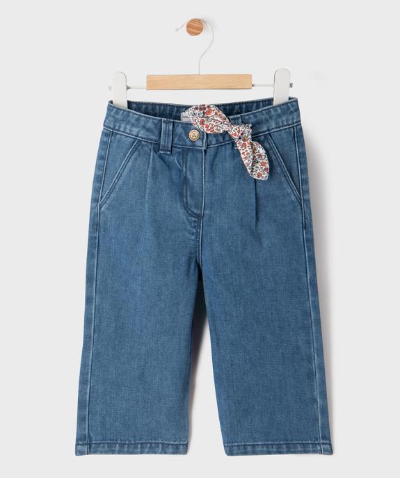 Jean large avec noeud à la taille bébé fille - LuluCastagnette vue1 - LULUCASTAGNETTE - GEMO