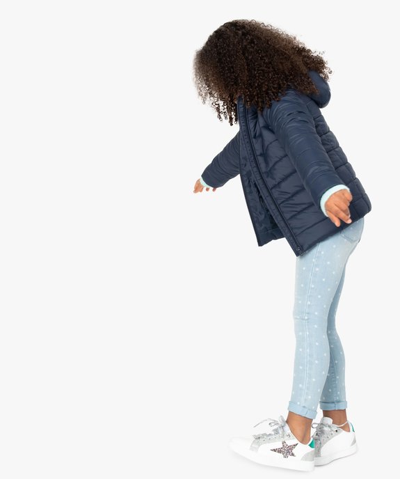 Doudoune fille à capuche avec bord pailleté vue5 - GEMO (ENFANT) - GEMO