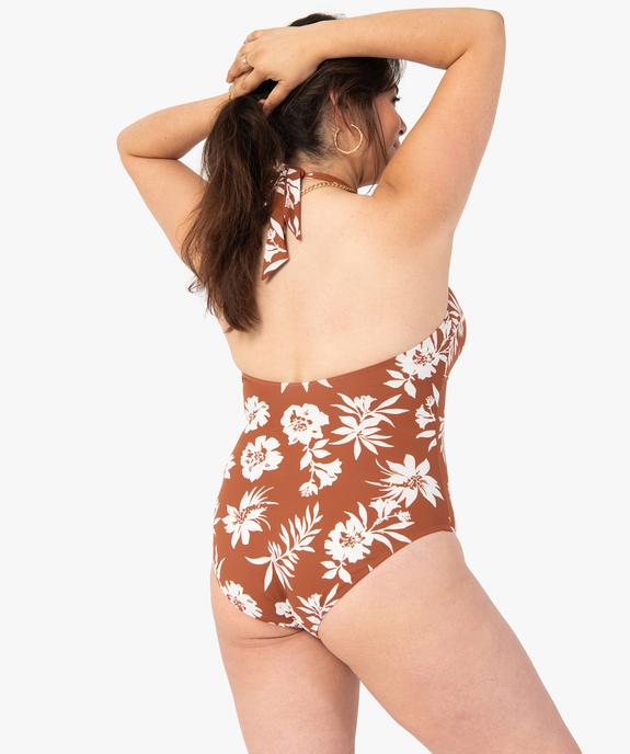 Maillot de bain femme grande taille 1 pièce à nouer dans le cou vue3 - GEMO (PLAGE) - GEMO