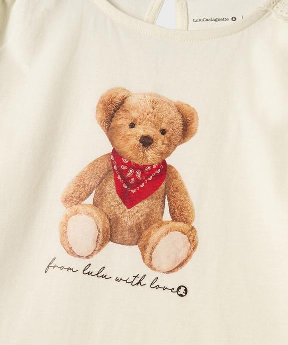Tee-shirt manches longues avec motif nounours fille - LuluCastagnette vue2 - LULU CASTAGNETTE GEMO FOR GOOD - GEMO
