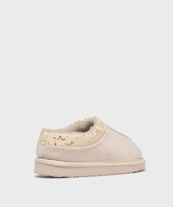 Chaussons en suédine avec doublure fourrure imitation fille vue4 - GEMO (ENFANT) - GEMO