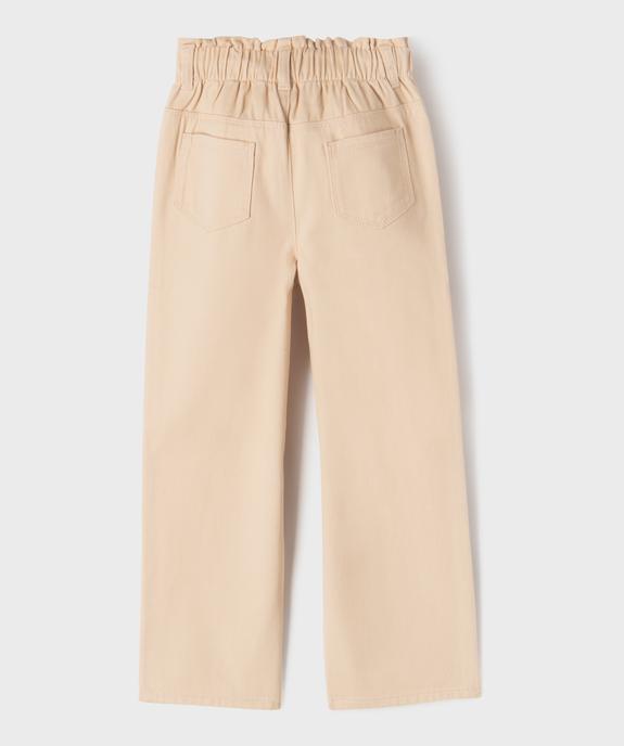 Pantalon straight en toile de coton taille ajustable fille vue3 - GEMO 4G FILLE - GEMO