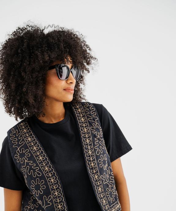 Veste sans manches porter ouvert à broderies femme vue2 - GEMO(FEMME PAP) - GEMO