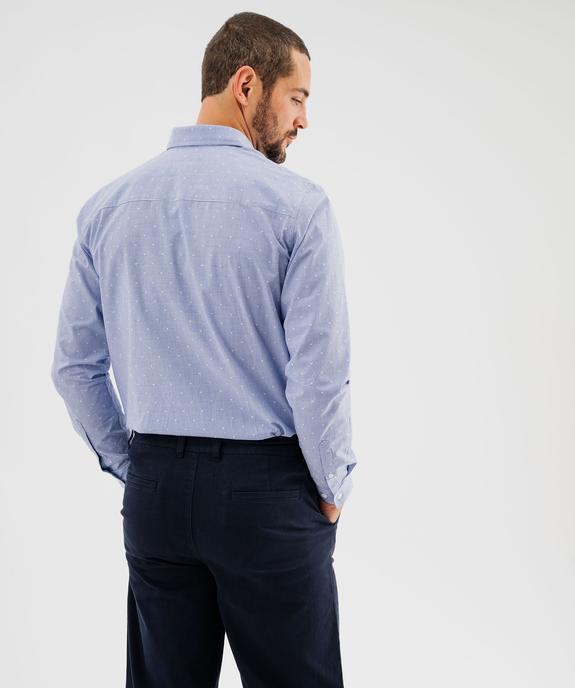 Chemise manches longues à rayures et pois brodé coupe regular homme vue5 - GEMO 4G HOMME - GEMO