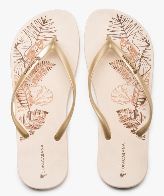 Tongs femme à semelle imprimée et fines brides - Copacabana vue1 - COPACABANA - GEMO