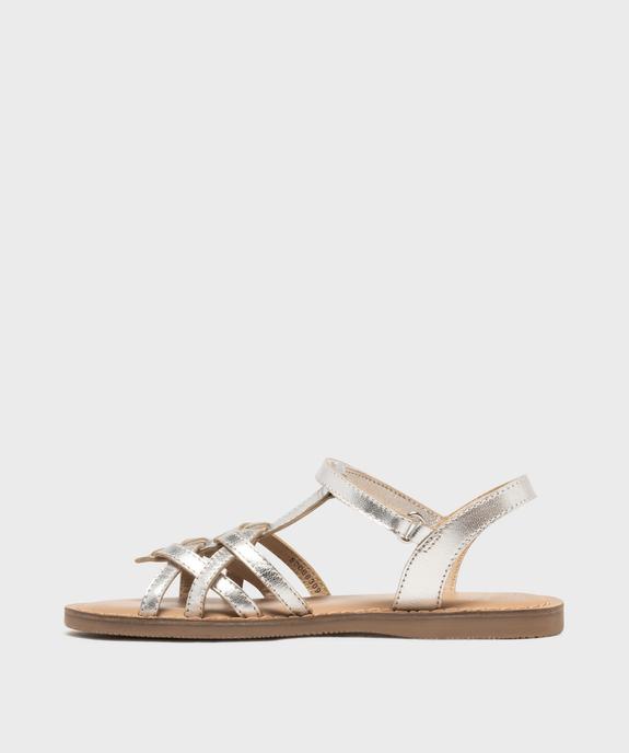 Sandales en cuir avec bride à scratch fille - Lovely Wings vue3 - LOVELY WINGS GEMO FOR GOOD - GEMO