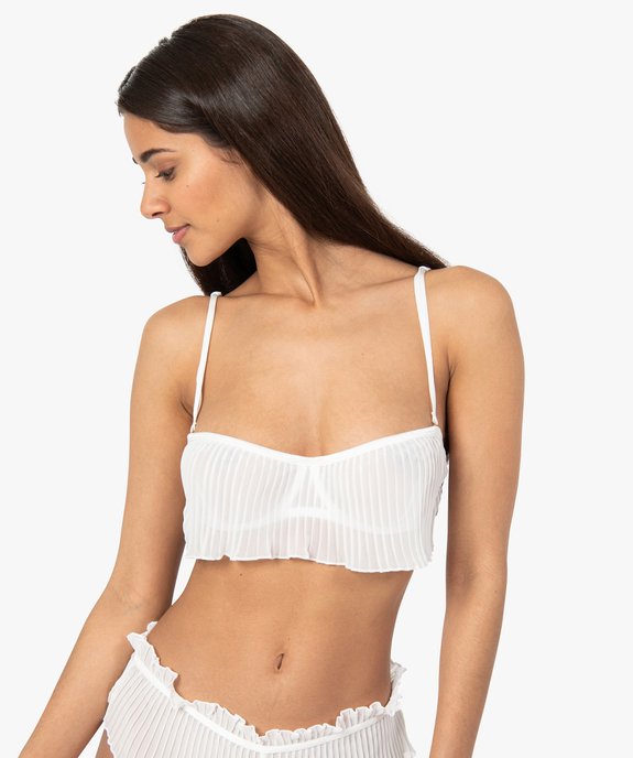 Soutien-gorge femme bandeau en voile plissé vue1 - GEMO(HOMWR FEM) - GEMO