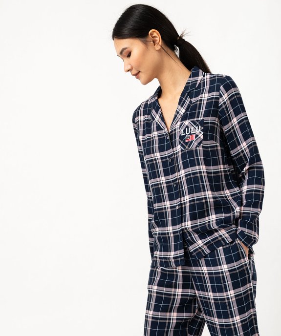 Pyjama à carreaux femme - LuluCastagnette vue2 - LULUCASTAGNETTE - GEMO
