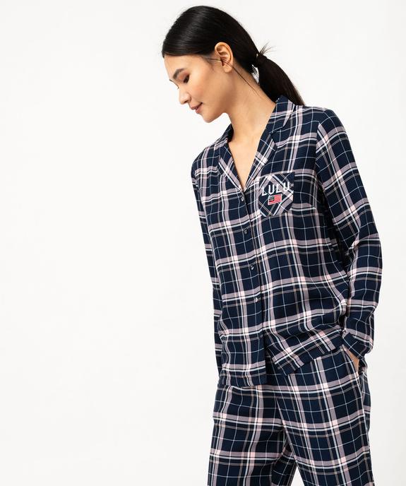 Pyjama à carreaux femme - LuluCastagnette vue2 - LULUCASTAGNETTE - GEMO