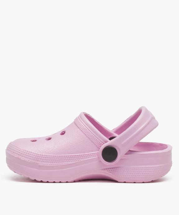 Sabots fille unis perforés avec bride vue3 - GEMO (ENFANT) - GEMO