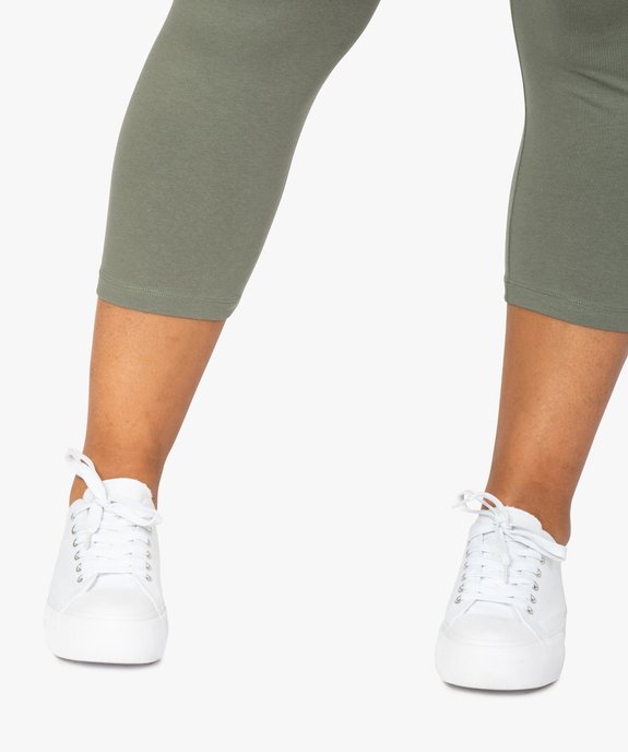 Pantacourt femme grande taille en maille unie et taille élastiquée vue2 - GEMO 4G GT - GEMO