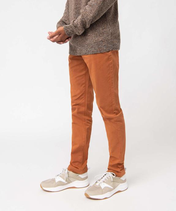 Pantalon chino en coton stretch coupe Slim homme vue2 - GEMO 4G HOMME - GEMO