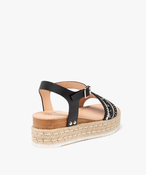 Sandales femme compensées à bride ornée de strass vue4 - GEMO(URBAIN) - GEMO