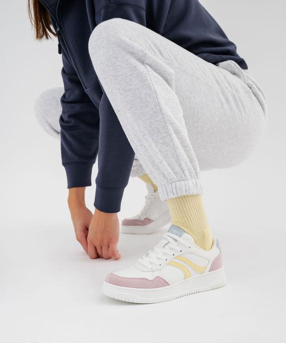 Baskets avec empiècements contrastants femme - 5 Miles vue1 - 5 MILES - GEMO