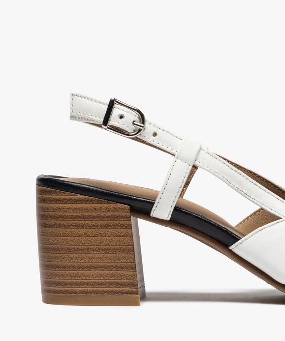 Escarpins femme bicolores à talon ouvert – Pierre Cardin vue6 - PIERRE CARDIN D - GEMO