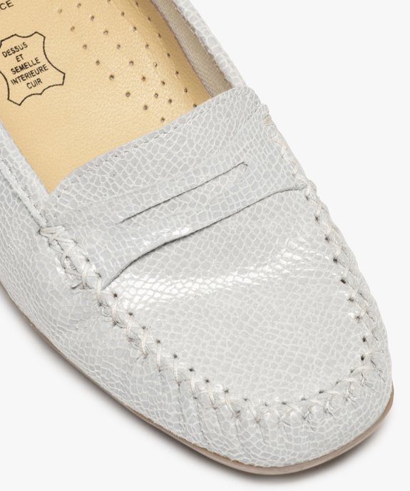 Mocassins femme confort dessus cuir imitation serpent  vue6 - GEMO (CONFORT) - GEMO