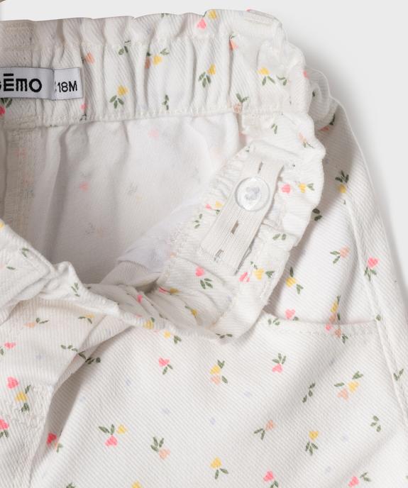 Short en coton fleuri à taille élastiquée bébé fille vue5 - GEMO(BEBE DEBT) - GEMO