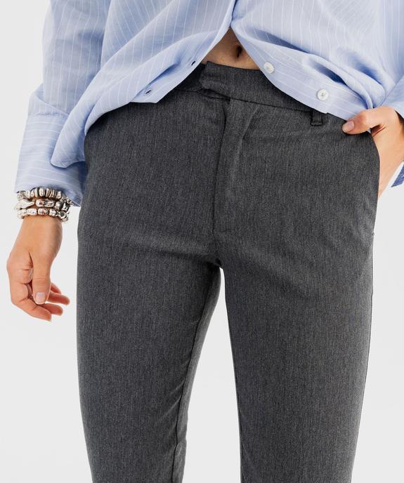 Pantalon droit extensible en toile chinée avec ceinture femme vue4 - GEMO(FEMME PAP) - GEMO