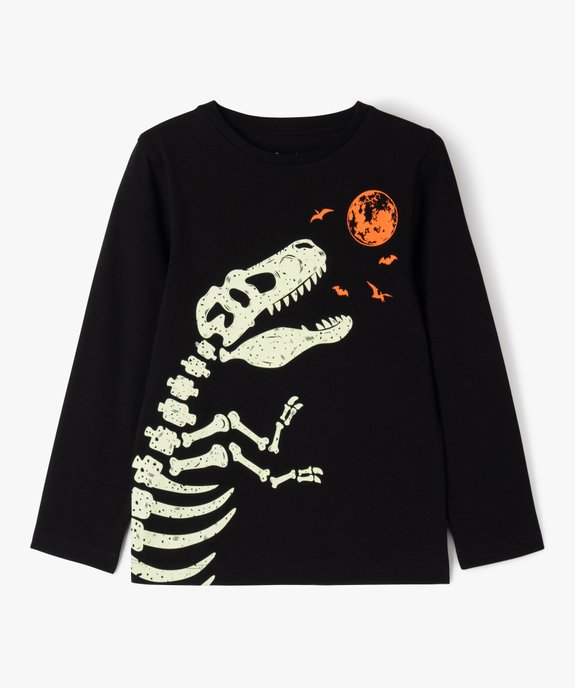 Tee-shirt à manches longues avec motif dino phosphorescent garçon vue2 - GEMO 4G GARCON - GEMO