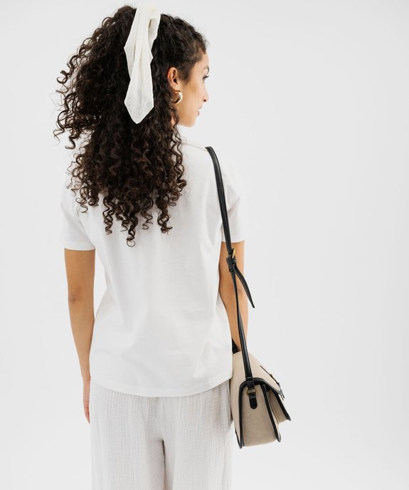 Tee-shirt manches courtes à message femme vue3 - GEMO 4G FEMME - GEMO