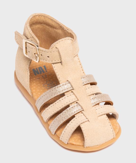 Chaussures premiers pas en cuir à brides bébé fille - Na ! vue5 - NA! - GEMO