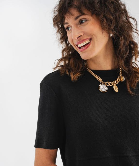 Robe pull à manches courtes et col rond femme vue4 - GEMO(FEMME PAP) - GEMO