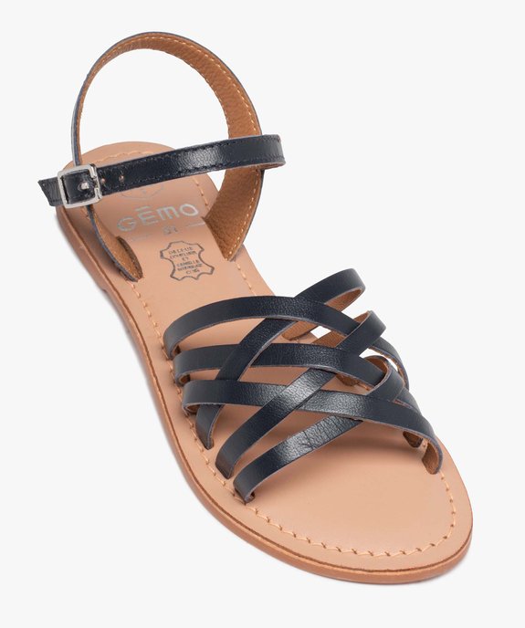 Sandales fille à fines lanières en cuir uni vue5 - GEMO (ENFANT) - GEMO