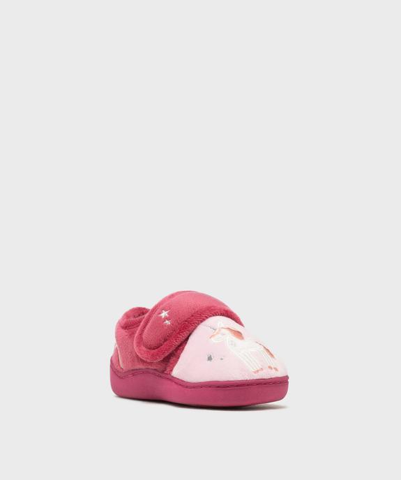 Chaussons à scratch licorne fille vue3 - GEMO (ENFANT) - GEMO