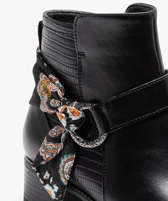 Boots femme unies à petit talon avec bride foulard vue6 - VALENTINA BALDA - GEMO