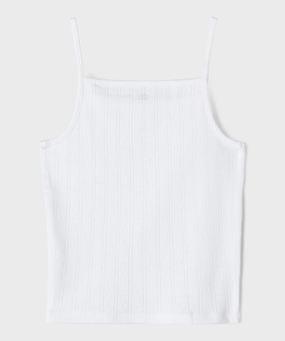 Débardeur à fines bretelles en maille pointelle fille vue3 - GEMO 4G FILLE - GEMO