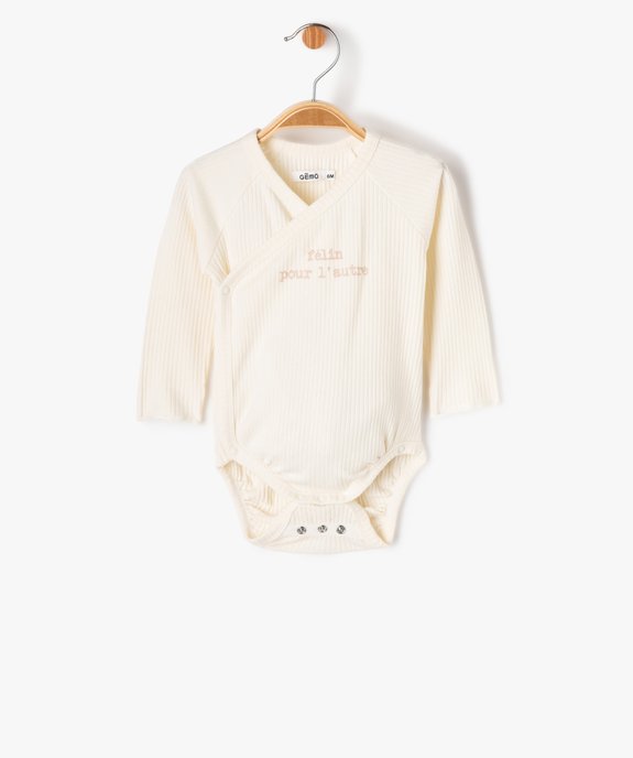 Ensemble de naissance évolutif 3 pièces : body + legging + bonnet vue3 - GEMO 4G BEBE - GEMO