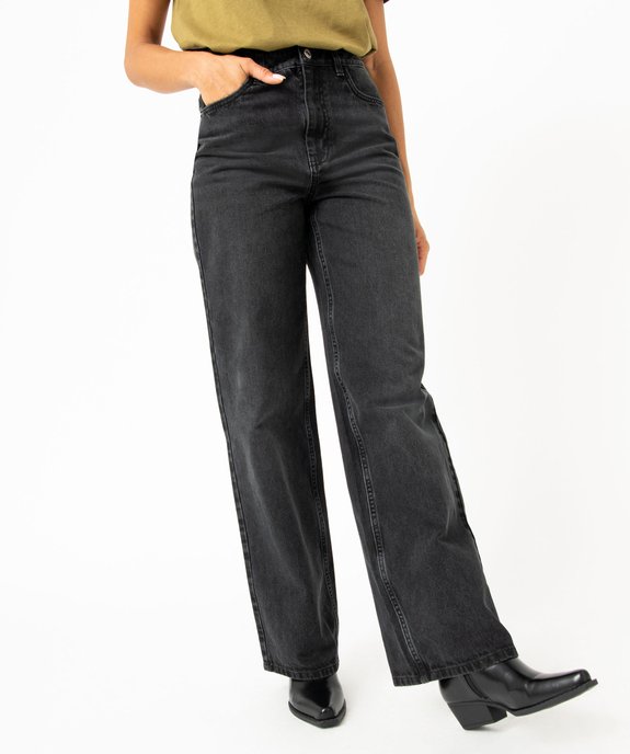 Jean "Wide leg" taille haute coloris délavé femme vue2 - GEMO(FEMME PAP) - GEMO