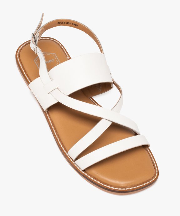 Sandales femme plates unies en cuir à multiples brides vue5 - TANEO - GEMO