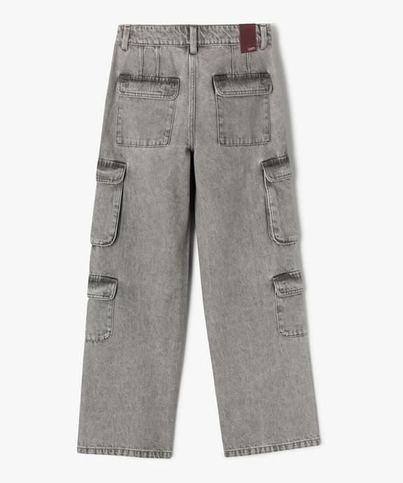 Jean cargo wide leg en denim délavé fille - Camps United vue4 - CAMPS - GEMO