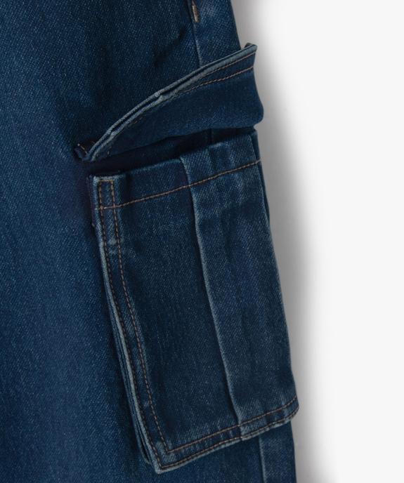 Jean cargo en denim délavé et extensible garçon vue6 - GEMO (JUNIOR) - GEMO