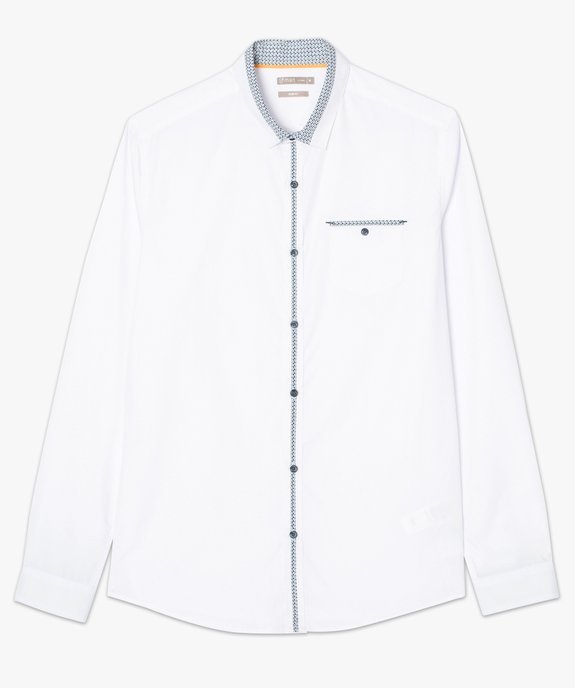 Chemise coupe slim avec liserés à motifs vue4 - GEMO (HOMME) - GEMO