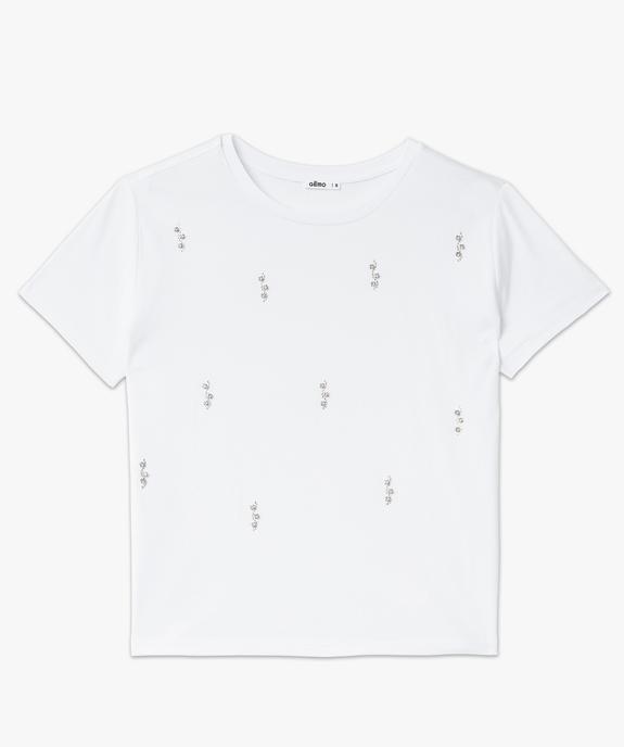 Tee-shirt à manches courtes avec strass femme vue4 - GEMO(FEMME PAP) - GEMO
