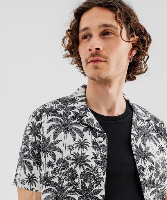 Chemise manches courtes en coton imprimé tropical homme vue2 - GEMO 4G HOMME - GEMO