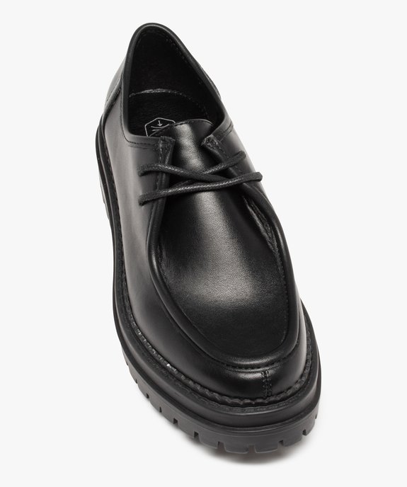 Derbies femme unis à lacets et semelle crantée vue5 - GEMO (CASUAL) - GEMO