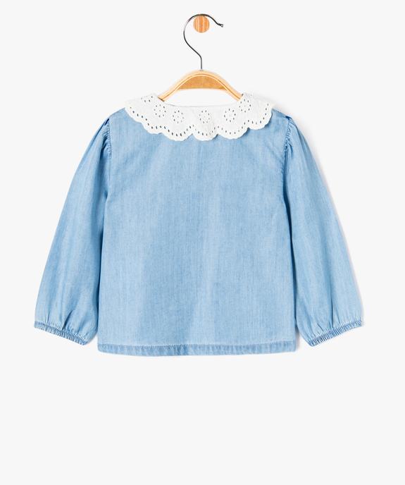 Blouse trapèze à manches longues et col brodé bébé fille - LuluCastagnette vue5 - LULUCASTAGNETTE - GEMO