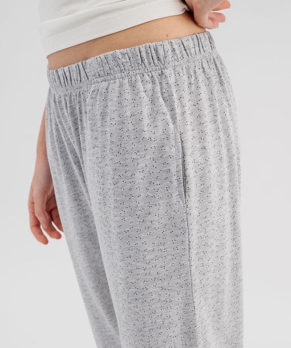 Pantalon de pyjama à pois en jersey de coton femme vue2 - GEMO 4G FEMME - GEMO