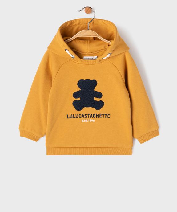 Sweat à capuche avec motif ourson bébé garçon - LuluCastagnette vue1 - LULU CASTAGNETTE GEMO FOR GOOD - GEMO