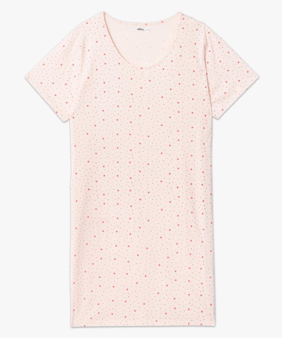 Chemise de nuit à manches courtes avec motifs femme grande taille vue4 - GEMO 4G FEMME - GEMO