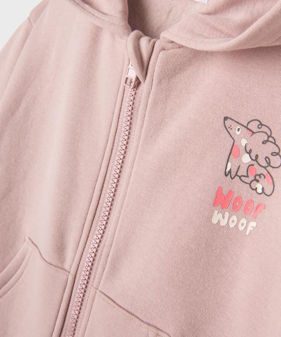 Sweat zippé à capuche en molleton doux imprimé bébé fille - Les Produits Malins vue2 - GEMO 4G BEBE - GEMO