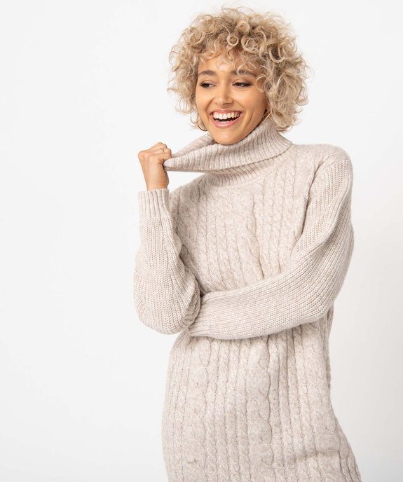 Robe pull femme à torsades - LuluCastagnette vue3 - LULUCASTAGNETTE - GEMO