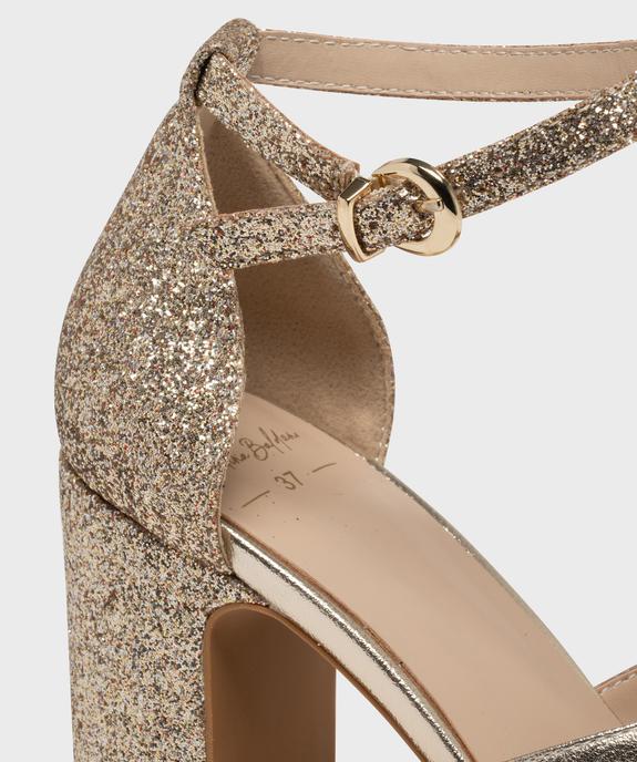 Sandales à talon haut métallisées et pailletées femme vue6 - VALENTINA BALDA - GEMO