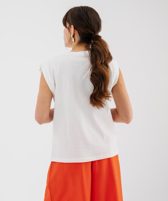 Tee-shirt sans manches loose en jersey de coton à breloque femme vue4 - GEMO(FEMME PAP) - GEMO