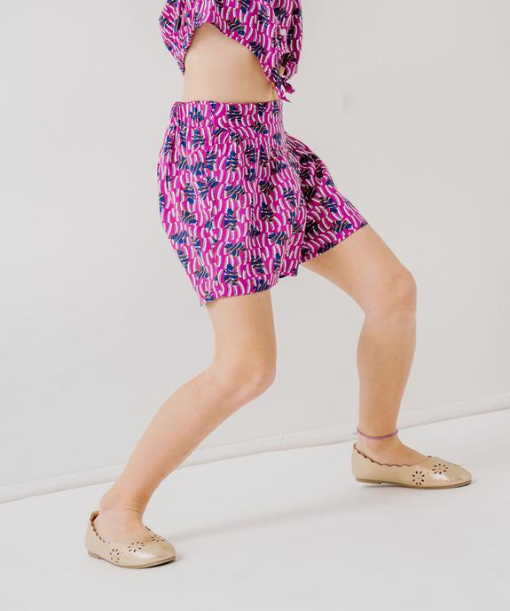 Short large en viscose imprimée et fluide fille vue1 - GEMO 4G FILLE - GEMO